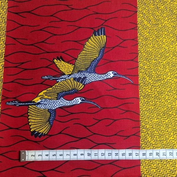 Afrikanischer Wax Print Stoff Baumwolle YELLOW BIRD